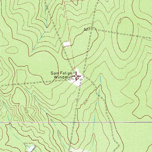 Topographic Map of San Felipe Windmill, TX