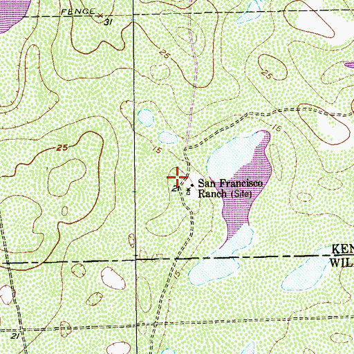 Topographic Map of San Francisco Ranch, TX