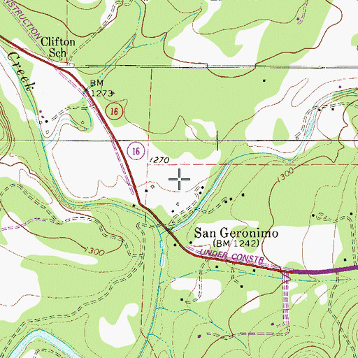 Topographic Map of San Geronimo, TX