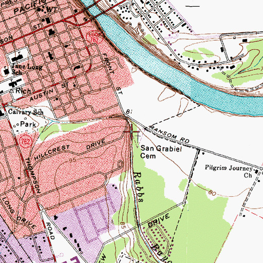 Topographic Map of San Grabiel Cemetery, TX