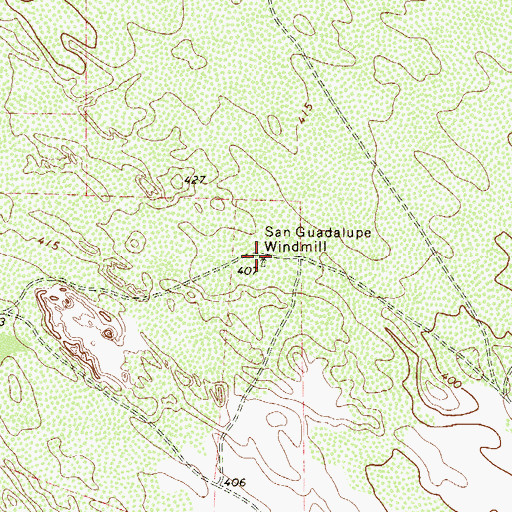 Topographic Map of San Guadalupe Windmill, TX