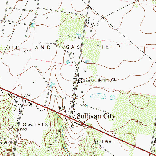 Topographic Map of San Guillermo Church, TX