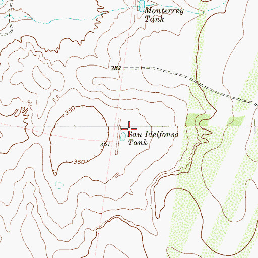 Topographic Map of San Idelfonso Tank, TX
