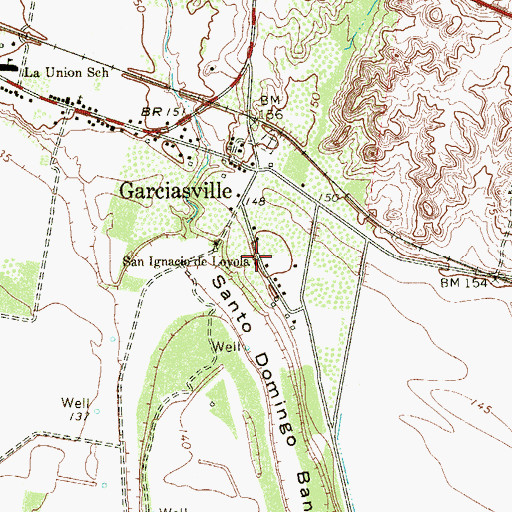 Topographic Map of San Ignacio de Loyola Church, TX