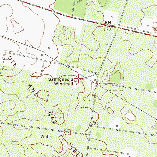 Topographic Map of San Ignacio Windmill, TX