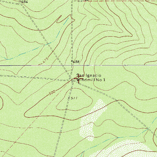 Topographic Map of San Ignacio Windmill Number One, TX