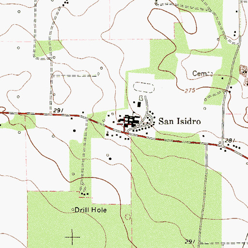 Topographic Map of San Isidro, TX