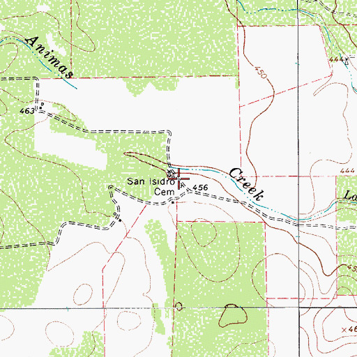 Topographic Map of San Isidro Cemetery, TX