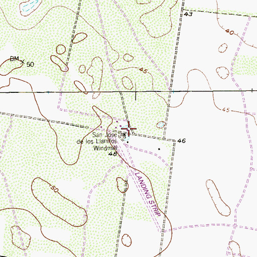 Topographic Map of San Jose de los Llantos Windmill, TX