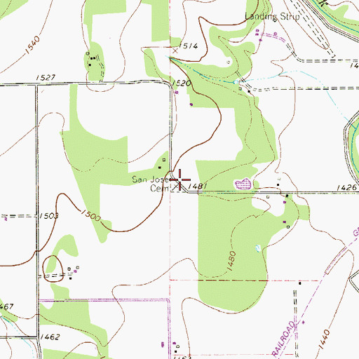 Topographic Map of San Jose Cemetery, TX