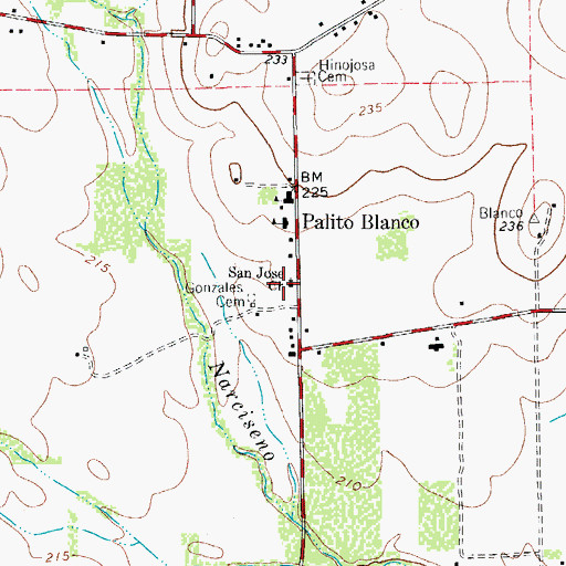 Topographic Map of San Jose Church, TX