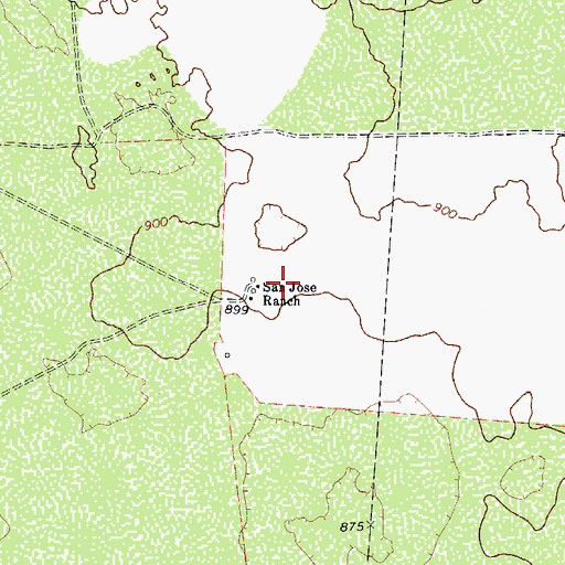Topographic Map of San Jose Ranch, TX