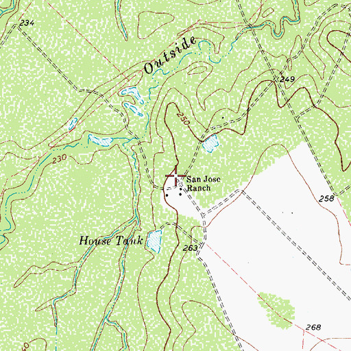 Topographic Map of San Jose Ranch, TX