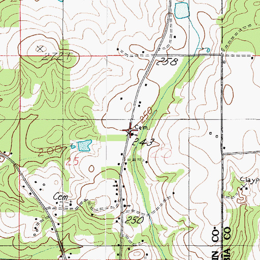 Topographic Map of Morning Dove Church, AL