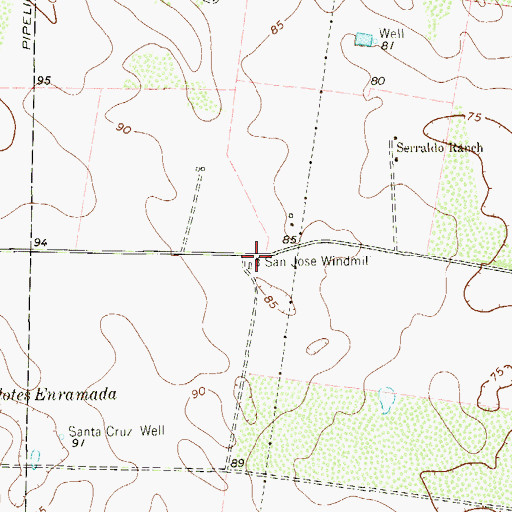 Topographic Map of San Jose Windmill, TX