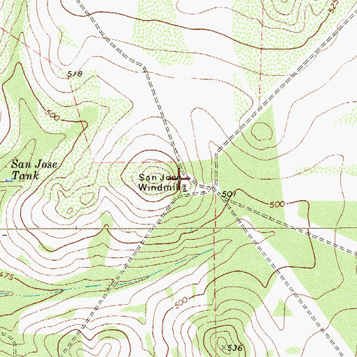 Topographic Map of San Jose Windmill, TX