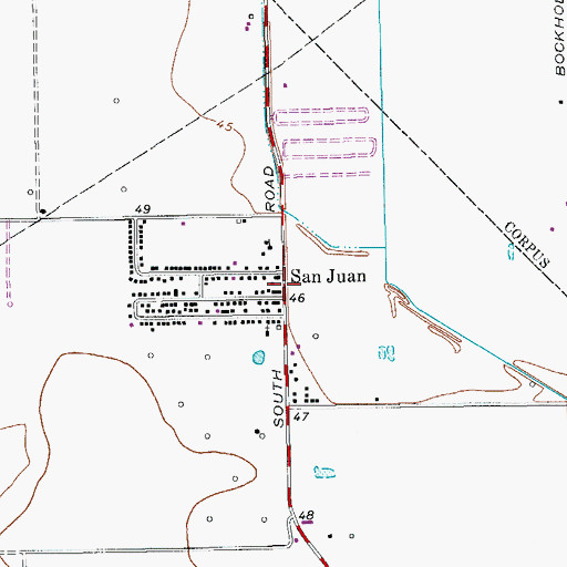 Topographic Map of San Juan, TX