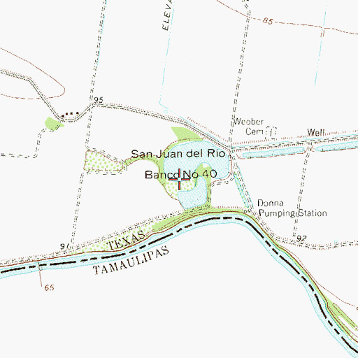 Topographic Map of San Juan del Rio Banco Number 40, TX