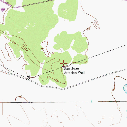 Topographic Map of San Juan Artesian Well, TX