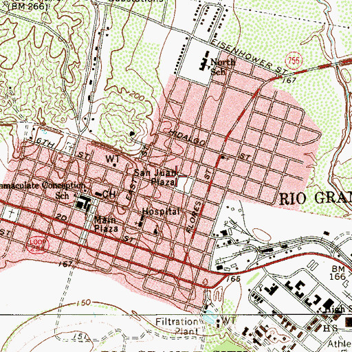 Topographic Map of San Juan Plaza, TX