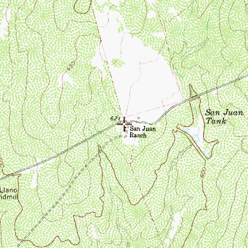 Topographic Map of San Juan Ranch, TX