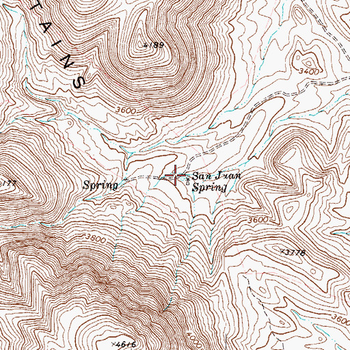 Topographic Map of San Juan Spring, TX