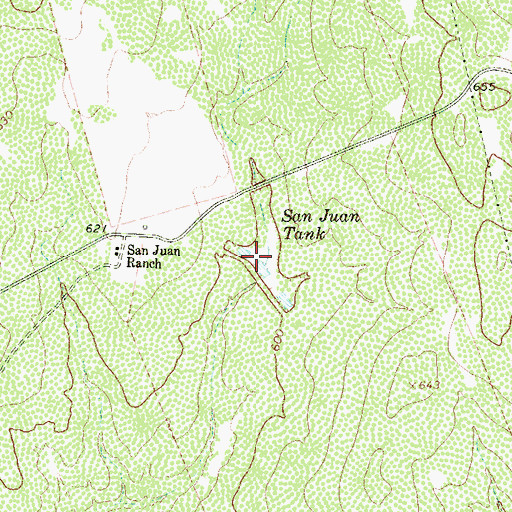 Topographic Map of San Juan Tank, TX
