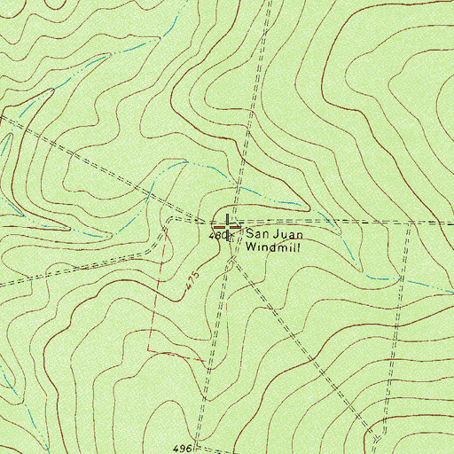 Topographic Map of San Juan Windmill, TX