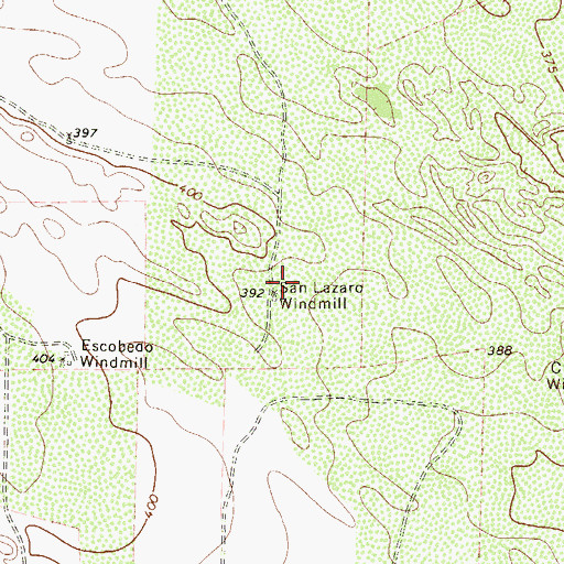 Topographic Map of San Lazaro Windmill, TX