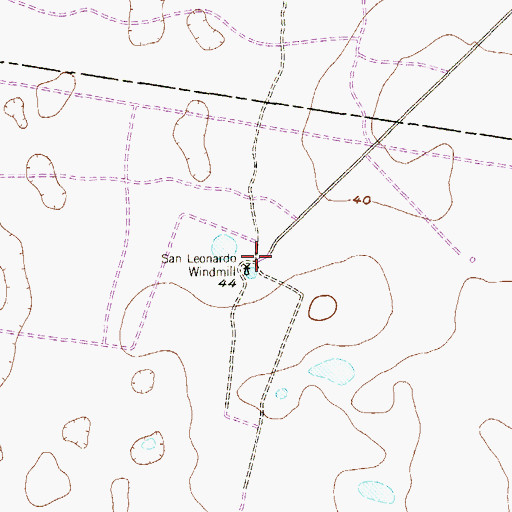 Topographic Map of San Leonardo Windmill, TX