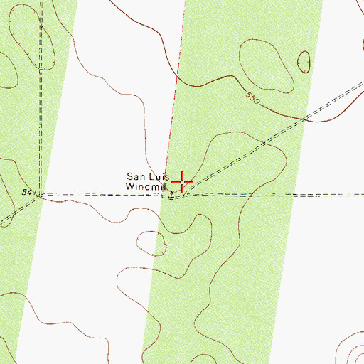 Topographic Map of San Luis Windmill, TX