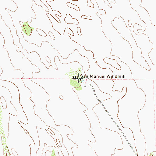 Topographic Map of San Manuel Windmill, TX