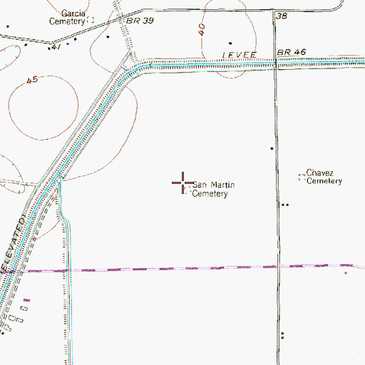 Topographic Map of San Martin Cemetery, TX