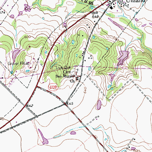 Topographic Map of San Miguel Church, TX