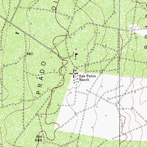 Topographic Map of San Pablo Ranch, TX