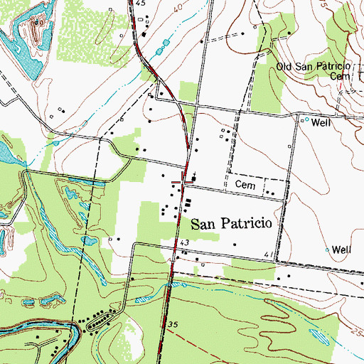 Topographic Map of San Patricio, TX
