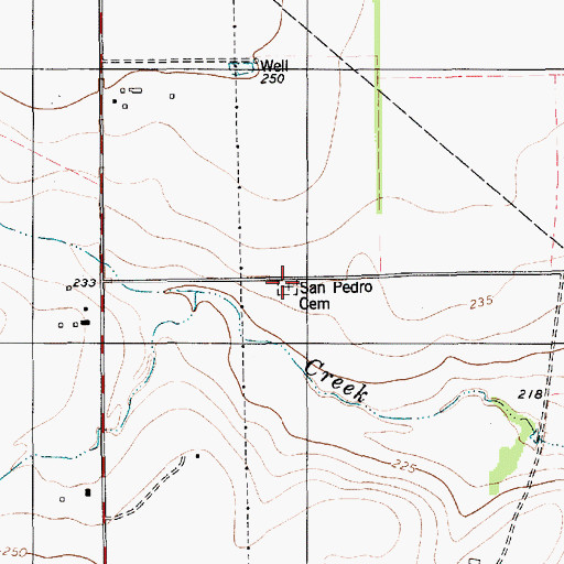 Topographic Map of San Pedro Cemetery, TX