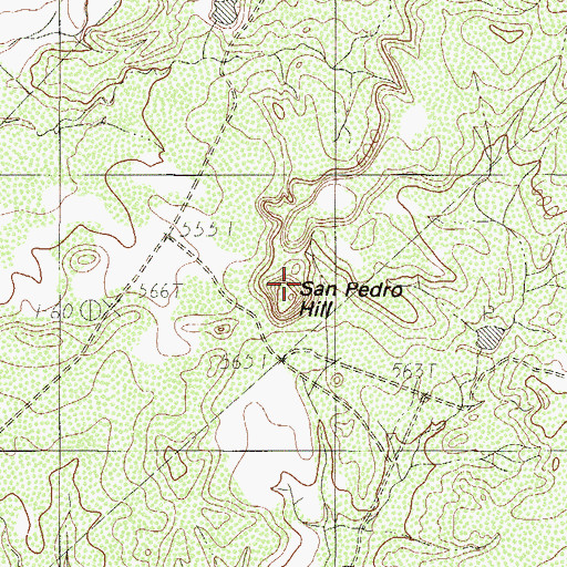 Topographic Map of San Pedro Hill, TX