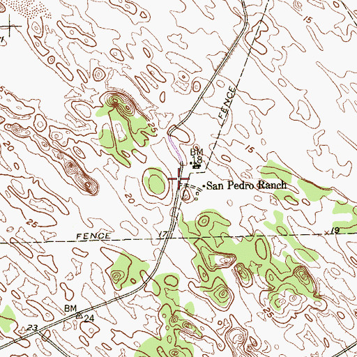 Topographic Map of San Pedro Ranch, TX