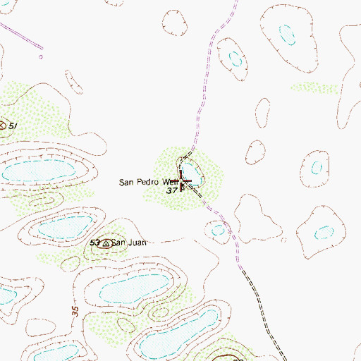 Topographic Map of San Pedro Well, TX