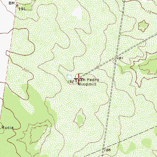 Topographic Map of San Pedro Windmill, TX