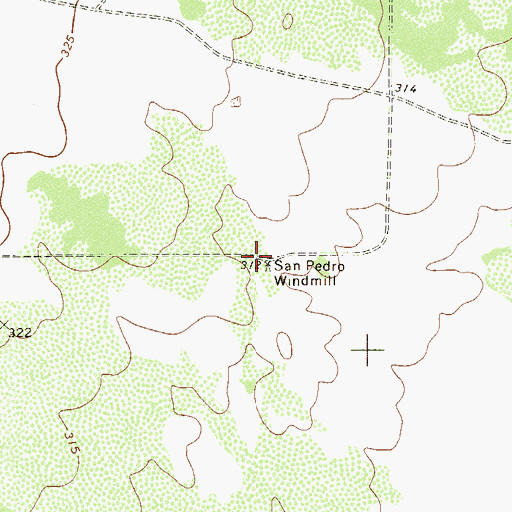 Topographic Map of San Pedro Windmill, TX