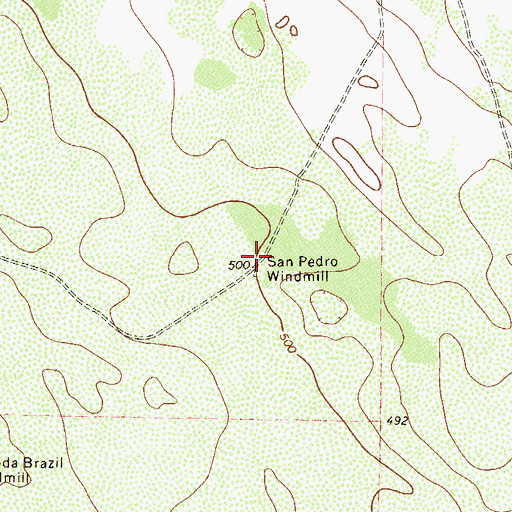 Topographic Map of San Pedro Windmill, TX
