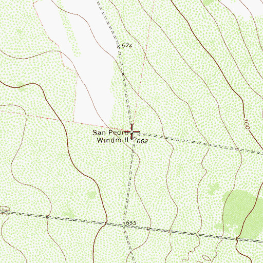 Topographic Map of San Pedro Windmill, TX