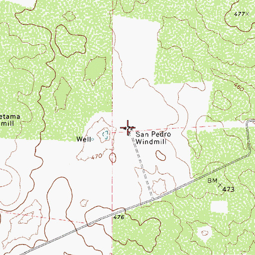 Topographic Map of San Pedro Windmill, TX