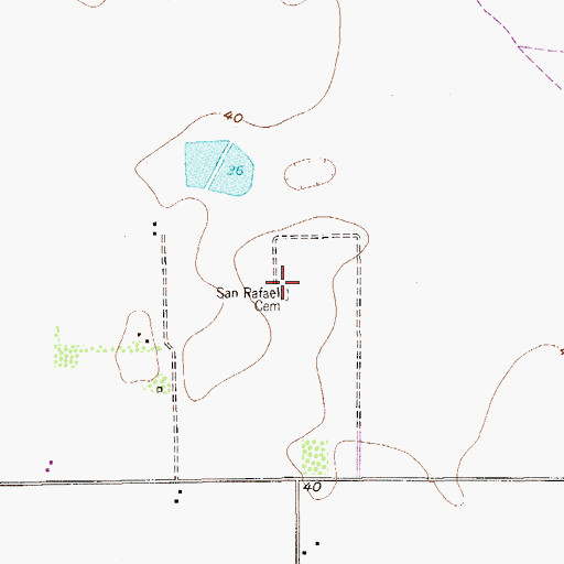 Topographic Map of San Rafael Cemetery, TX