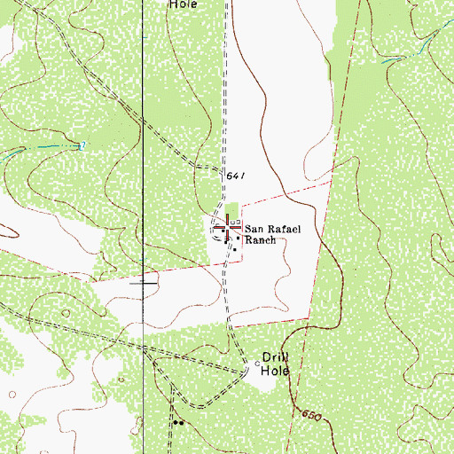 Topographic Map of San Rafael Ranch, TX