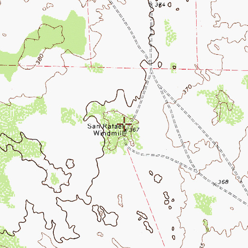 Topographic Map of San Rafael Windmill, TX