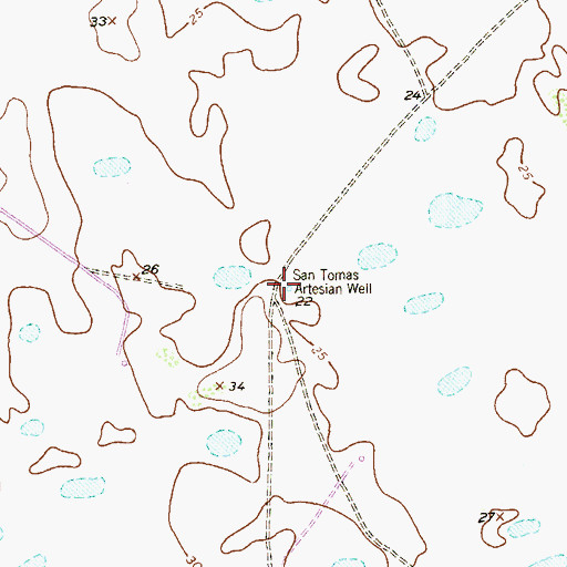 Topographic Map of San Tomas Artesian Well, TX