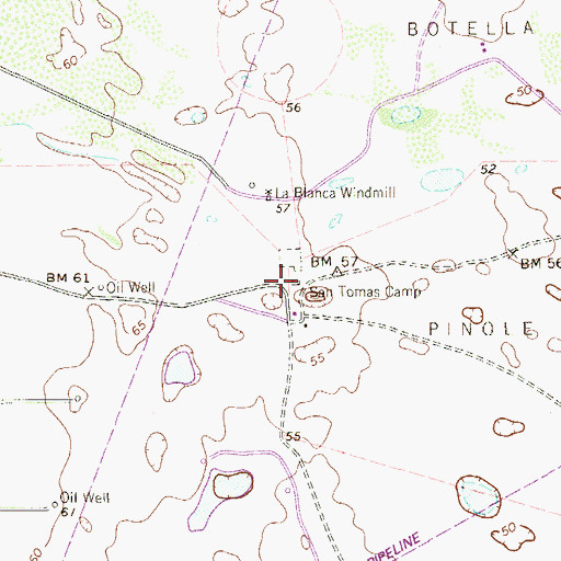 Topographic Map of San Tomas Camp, TX